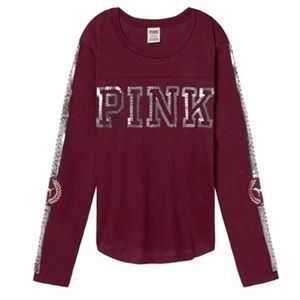 Pink Victoria’s Secret bling long sleeve shirt